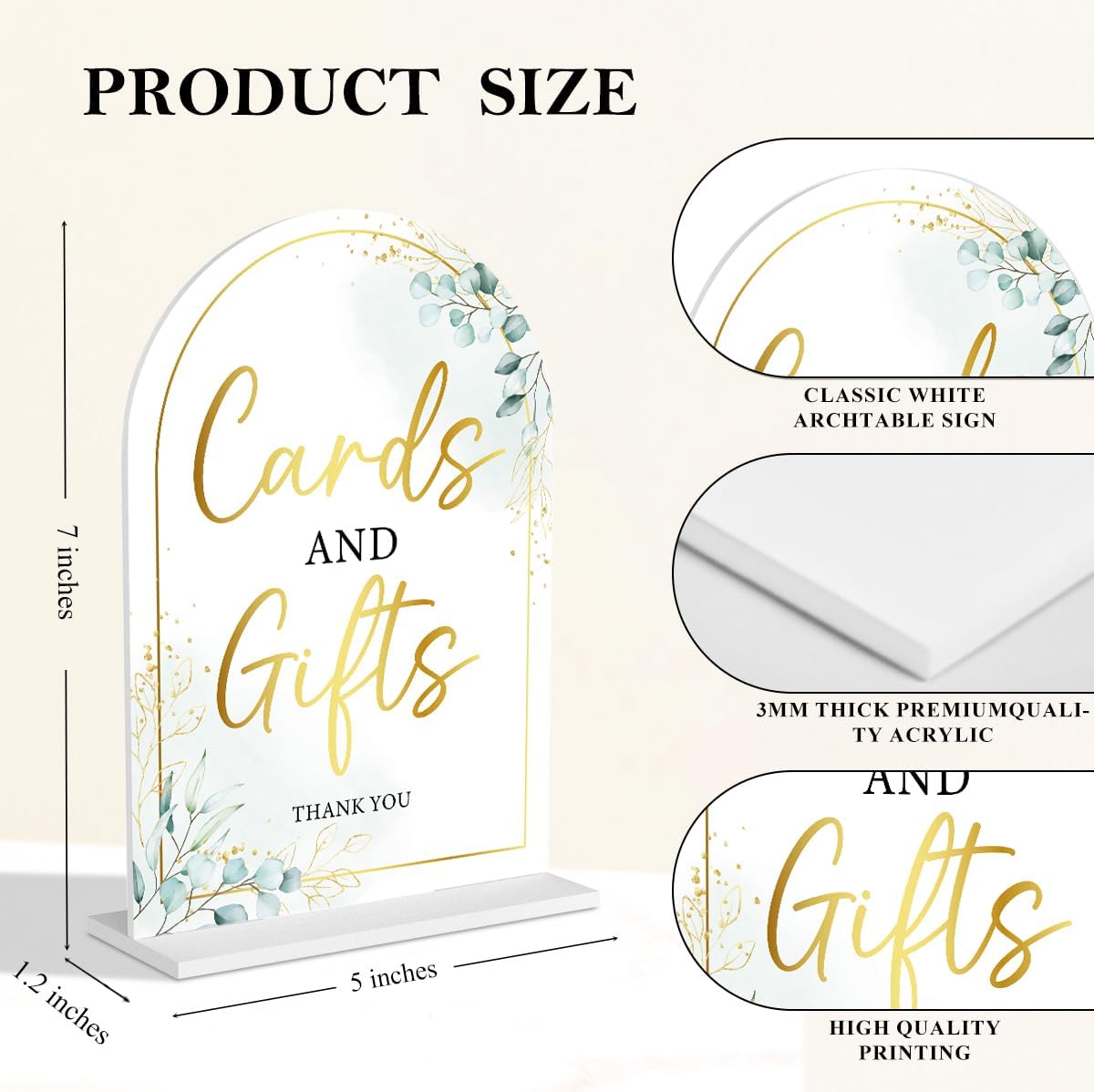 2-Piece Acrylic Wedding Sign Set for Ceremony & Reception - 5x7 Inch White Guest Book, Cards & Gifts, Please Sign Our Guest Book - Wedding Decor Bundle