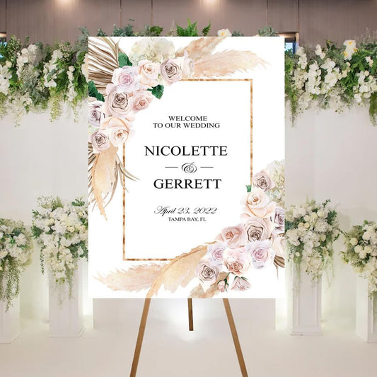 Welcome To Our Wedding Sign, Personalized Wedding Welcome Sign, Wedding Ceremony Welcome Sign, Wedding Event Party Welcome Sign, Customized Wedding Welcome Sign, Custom Wedding Welcome Sign