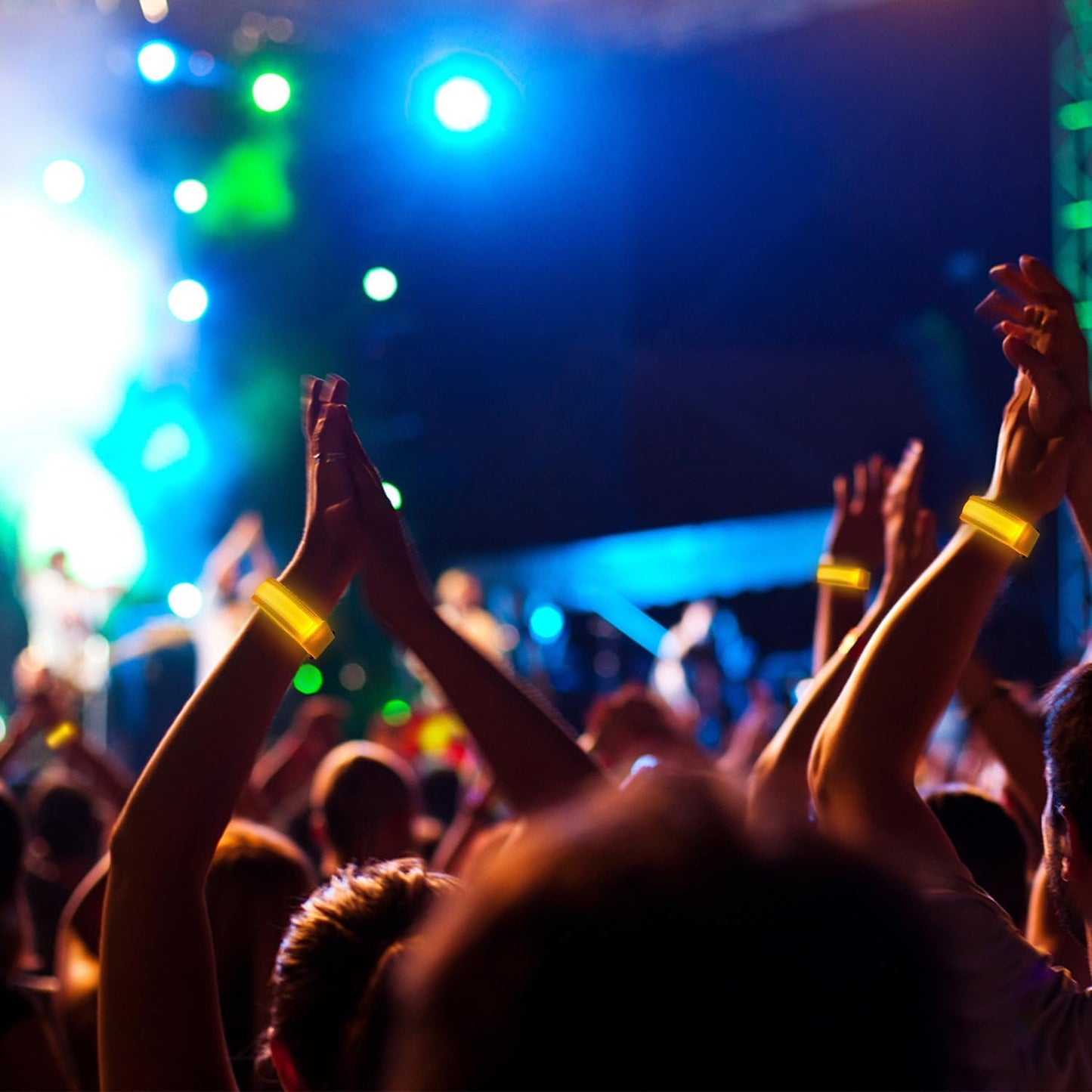 8 Pack LED Bracelets Light Up Wristbands,Glow Flashing Wristbands Glow in The Dark Party Supplies for Party, Festivals, Sports, Camping,Night Events (Yellow)