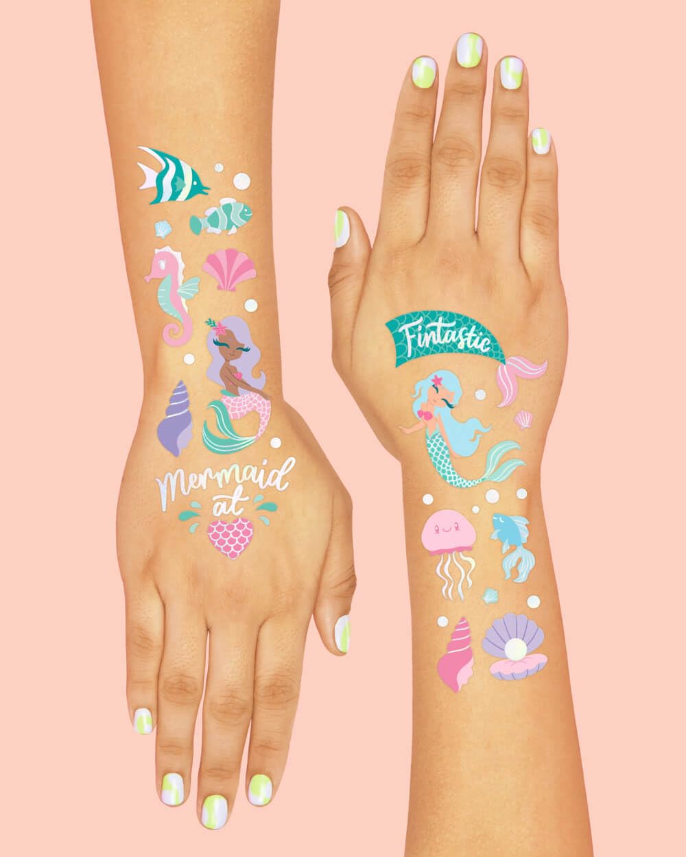 xo, Fetti 112 Mermaid Temporary Tattoos | Kids Party Under The Sea Ocean