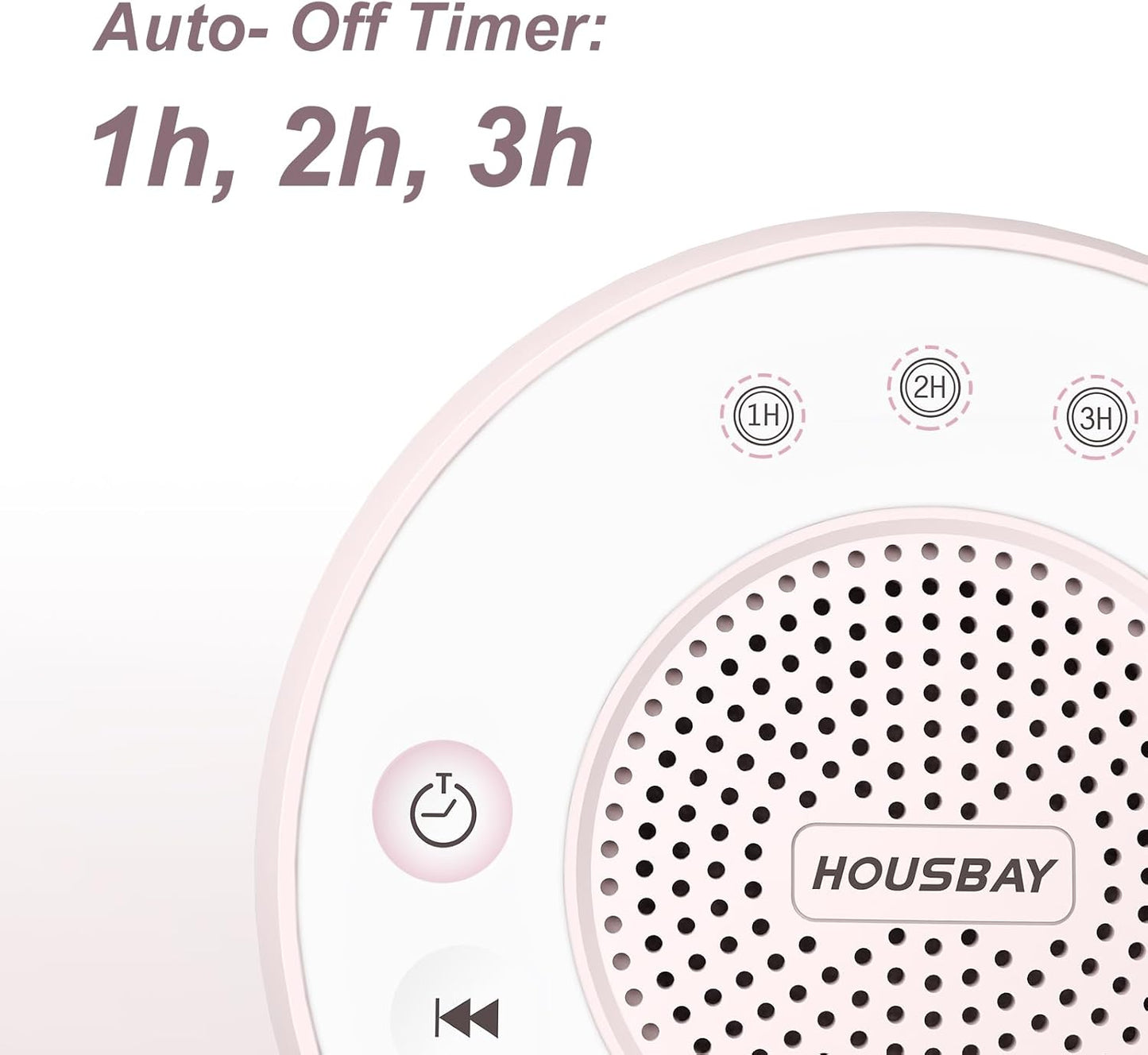 Housbay White Noise Machine with 31 High Fidelity Soothing Sounds, 5W High Power Loud Enough Speaker, Easy Volume Control, Sleep Timer, Sound Machine for Baby, Kids, Adults, Light Sleeper