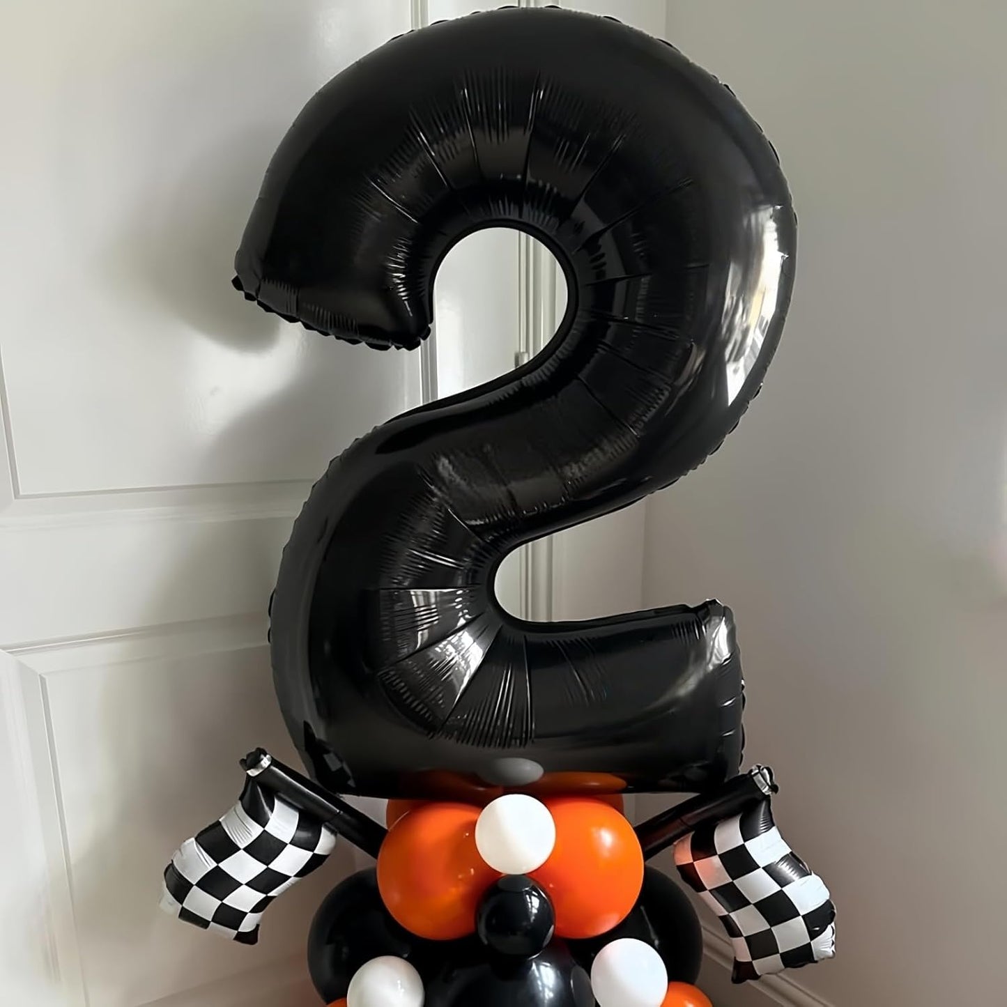 Black 6 Balloon Number,40 Inch Number 6 Balloon Large Black 6 Foil Mylar Helium Balloon for Birthday Party Decorations
