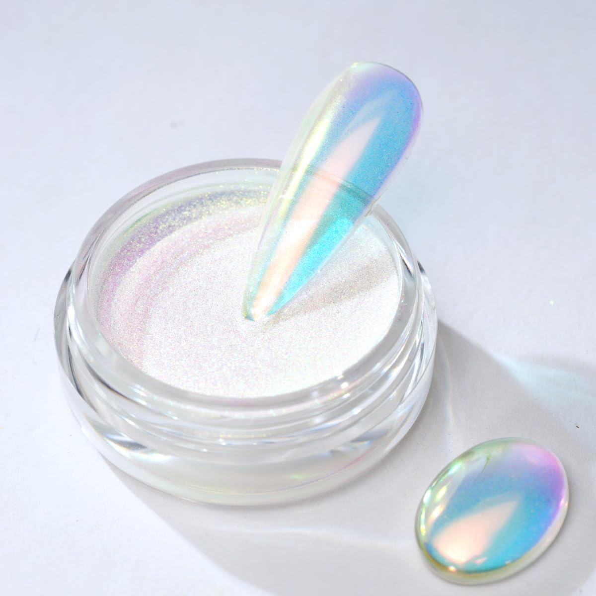 Pretty Diva Mermaid Chrome Nail Powder - Unicorn Chrome Nails Powder Aurora Iridescent Powder Pigment for Nails, Opal Mica Powders Sunset Chrome Nail Powder Manicure Pigment
