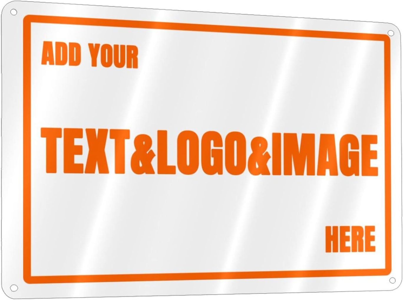 Custom Signs Outdoor Metal - 12 x 8 Customized Personalized Aluminum Signs for Office, Home, Business, Decor, Custom Rust-Proof Sign (Orange Text Box)