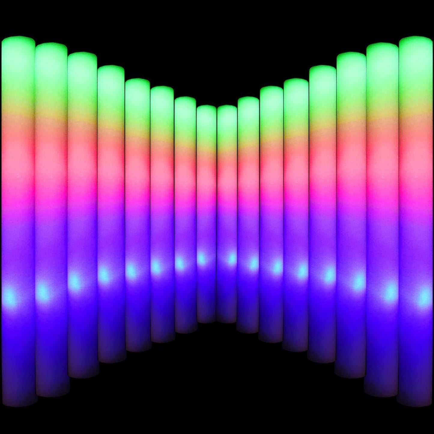 LifBetter Light Up Glow Sticks Bulk, LED Foam Sticks in The Dark with 3 Modes Flashing Led Foam Multicolor Batons Light up Party Favors for Birthdays, Weddings, Concerts, Festivals (20pcs)