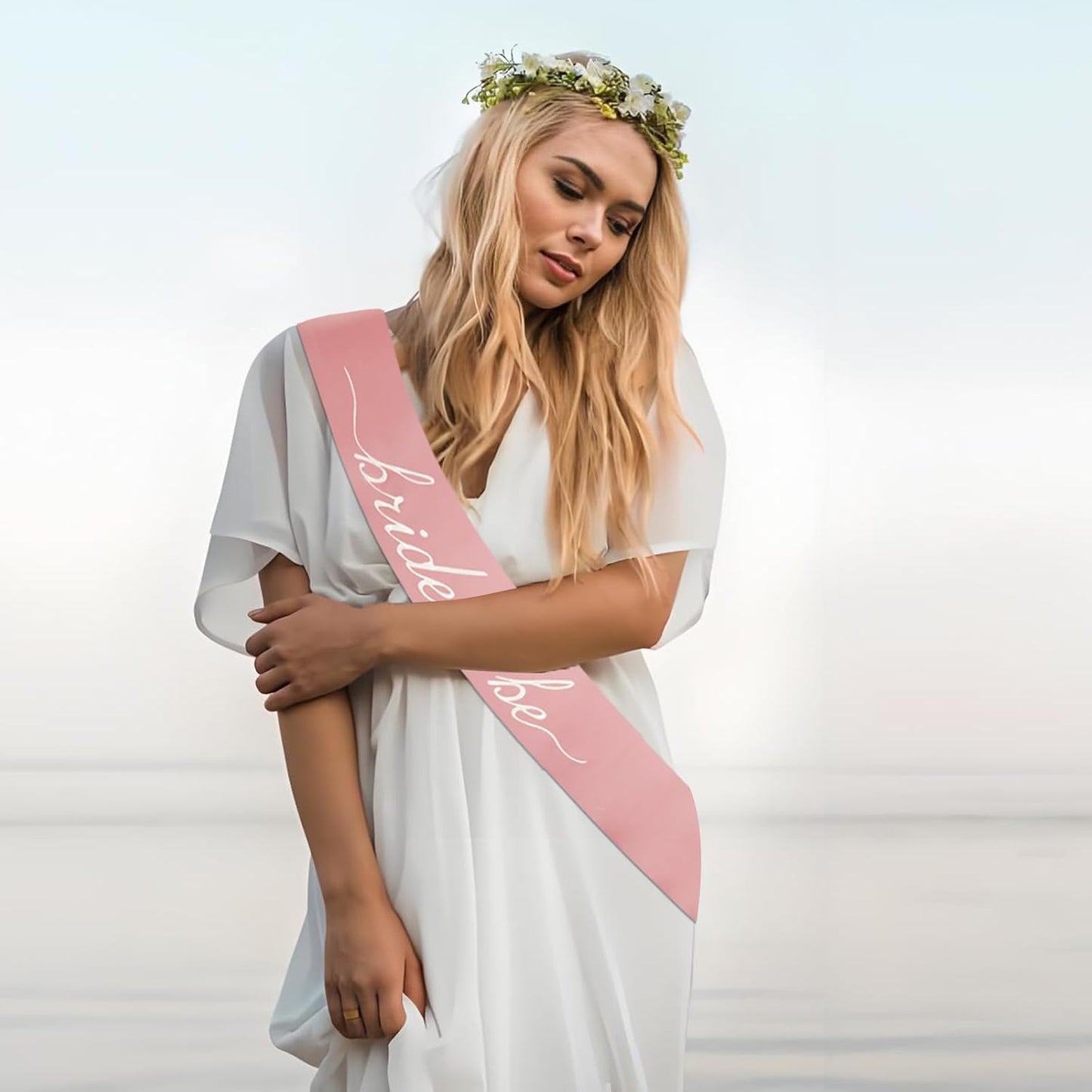 MILVOWOC Rose Glod Bride to Be Sash in Soft Satin, Bachelorette Party Wearable, Bridal Shower Accessory, Bach Decorations, Bridesmaid Present, Engagement Celebration Supplies,1 Pack