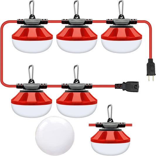 50FT LED Construction String Lights Temporary Lighting 5000LM Outdoor Construction Temporary Work Lights Super Bright,5 Medium Base Sockets Linkable Job Site Lighting Led Work Lights
