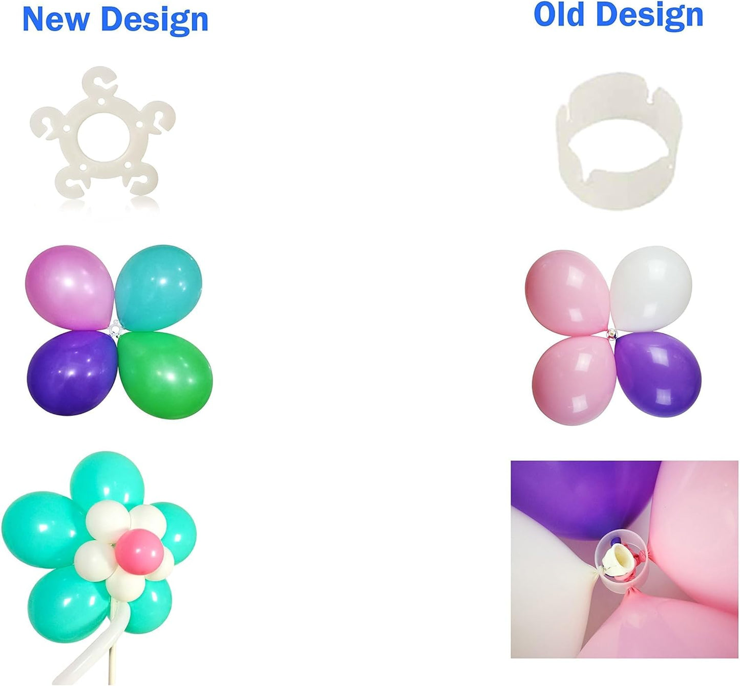 135 Pcs Flower Balloon Clips for Balloon Arch Plastic Balloons Arch Clips Flower Balloons Connectors Clip Holders for Weddings Birthdays