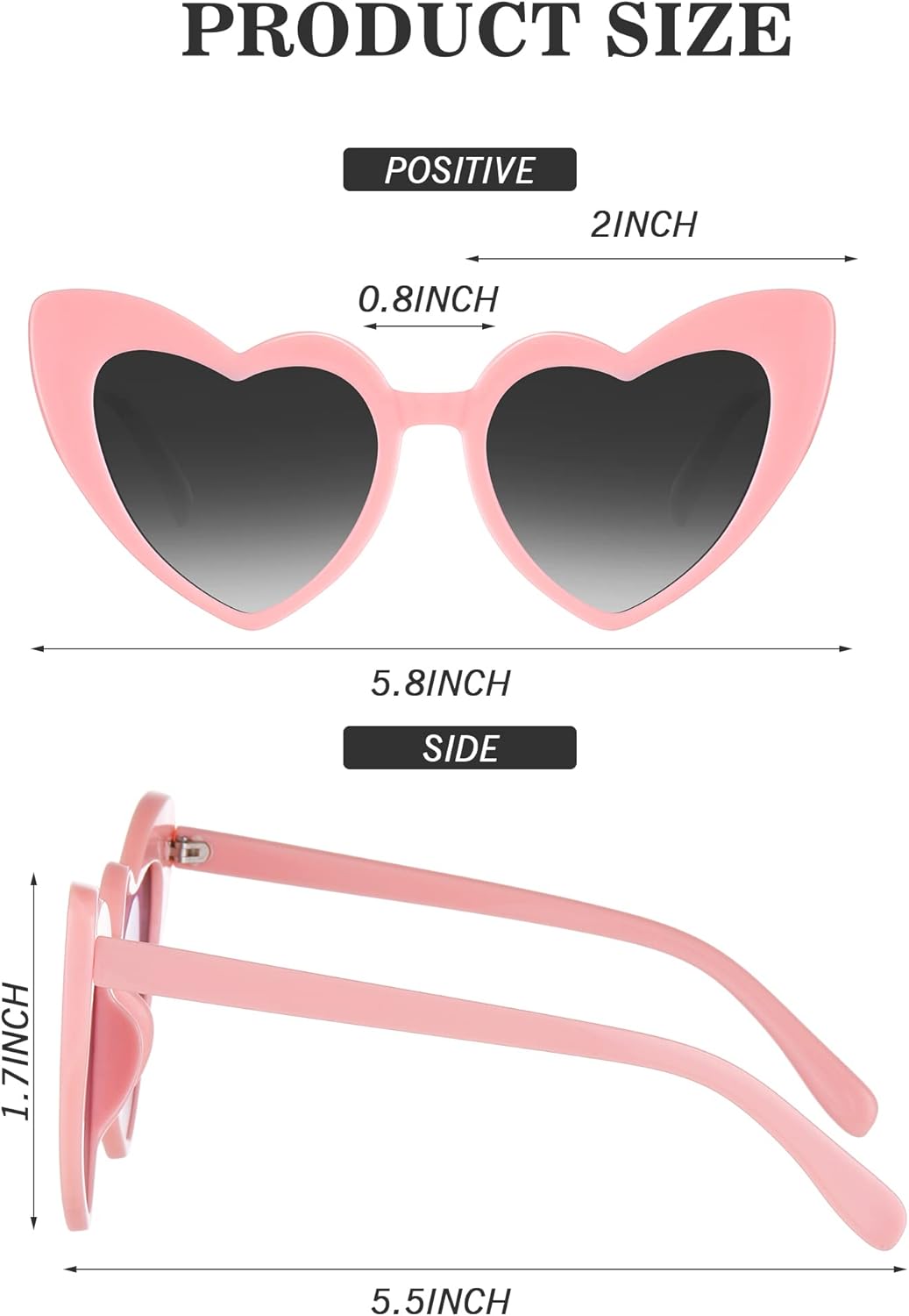 Flutesan 20 Pairs Retro Heart Sunglasses Vintage Cat Eye Heart Glasses Women Bachelorette Bride Sunglasses Bulk