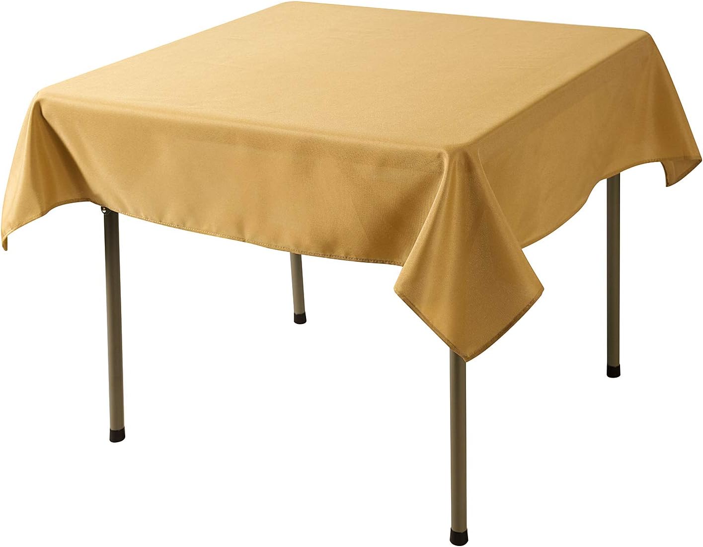 Cupuamon Square Tablecloth 52x52 inch Washable Polyester Fabric Table Cloth for Wedding Party Dining Banquet Decoration（52x52,Gold）