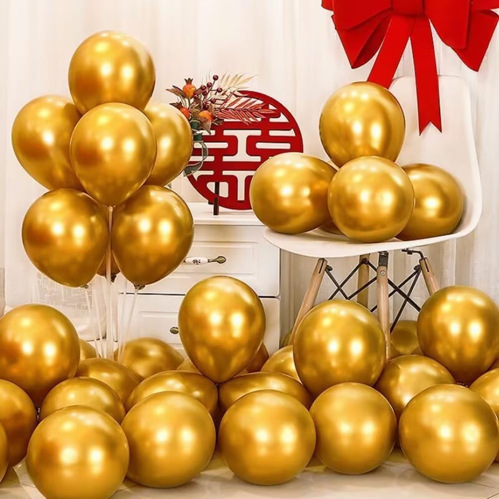 400 Pack Gold Balloons 5 Inch Metallic Chrome Gold Latex Small Balloon for Birthday Wedding Bridal Baby Shower Supplies Graduation Party Decorations
