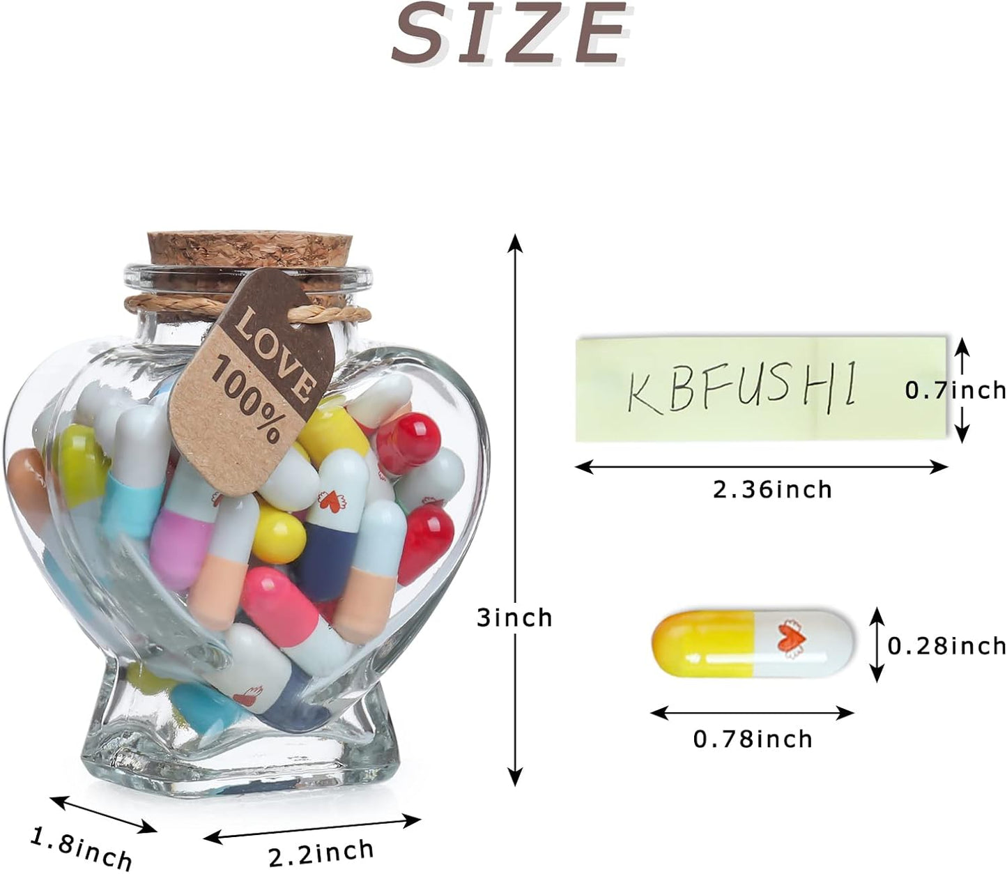 Capsule Letters Message in a Bottle - Love Letter for Valentine's Day, Birthday,Long Distance Relationship Gifts for Boyfriend,Girlfriend - (Mixed Color 45pcs)