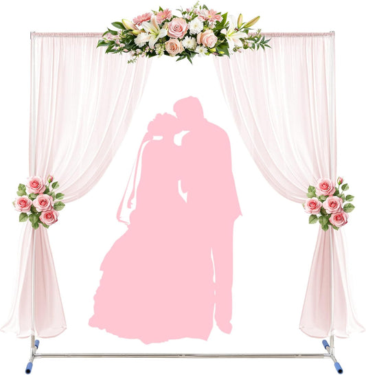 Wedding Arch,7 x 5 FT Metal Arch Backdrop Stand with Support Feet Base,Square Arched Frame for Birthday Party Ceremony Event Balloon Arches Decoration