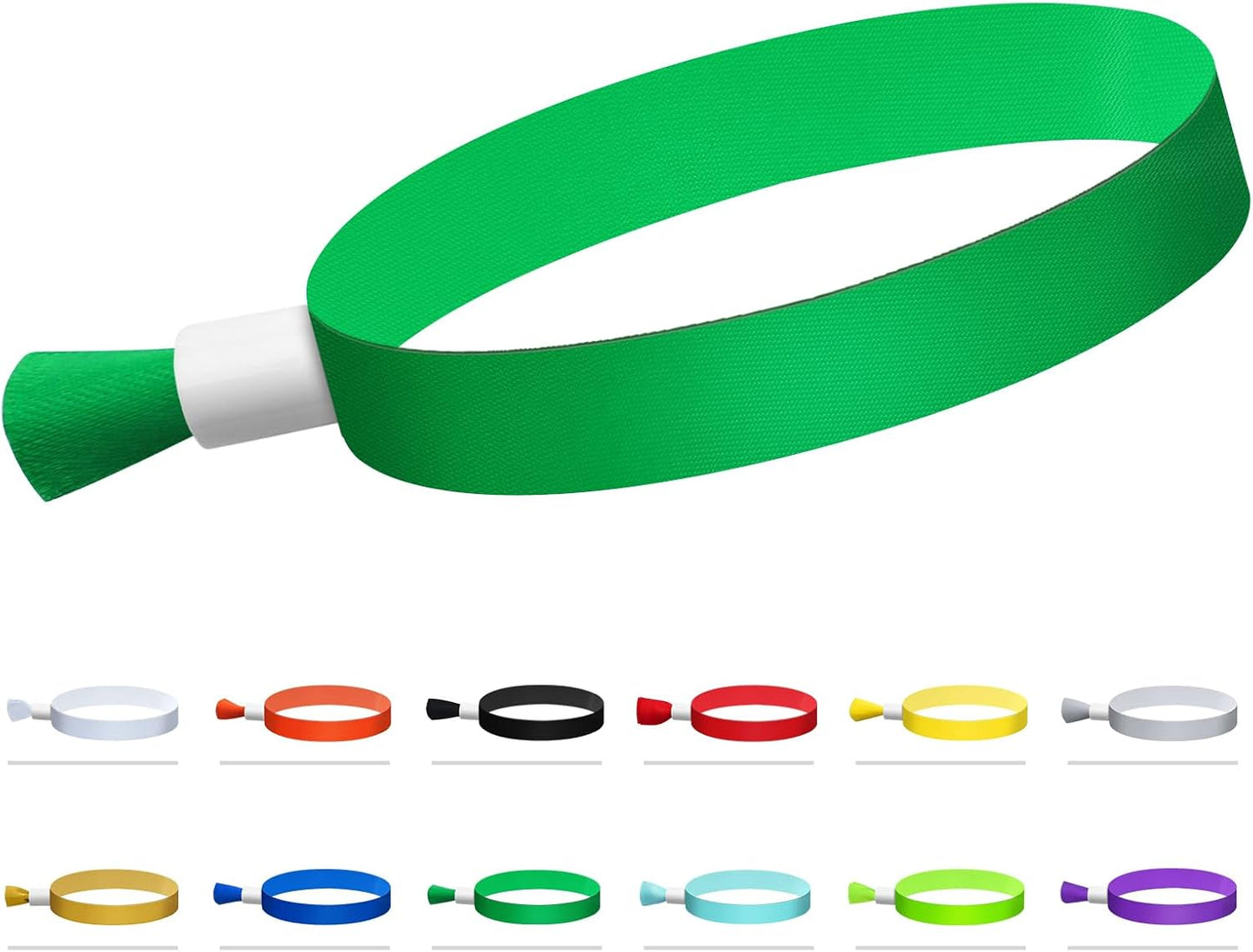100 Pcs Cloth Event Wristbands, Event Wristbands, Colored Wrist Bands for Events, for Lightweight Concert Wrist Strap for Activities, Party Bracelets for Events (Color : Green)