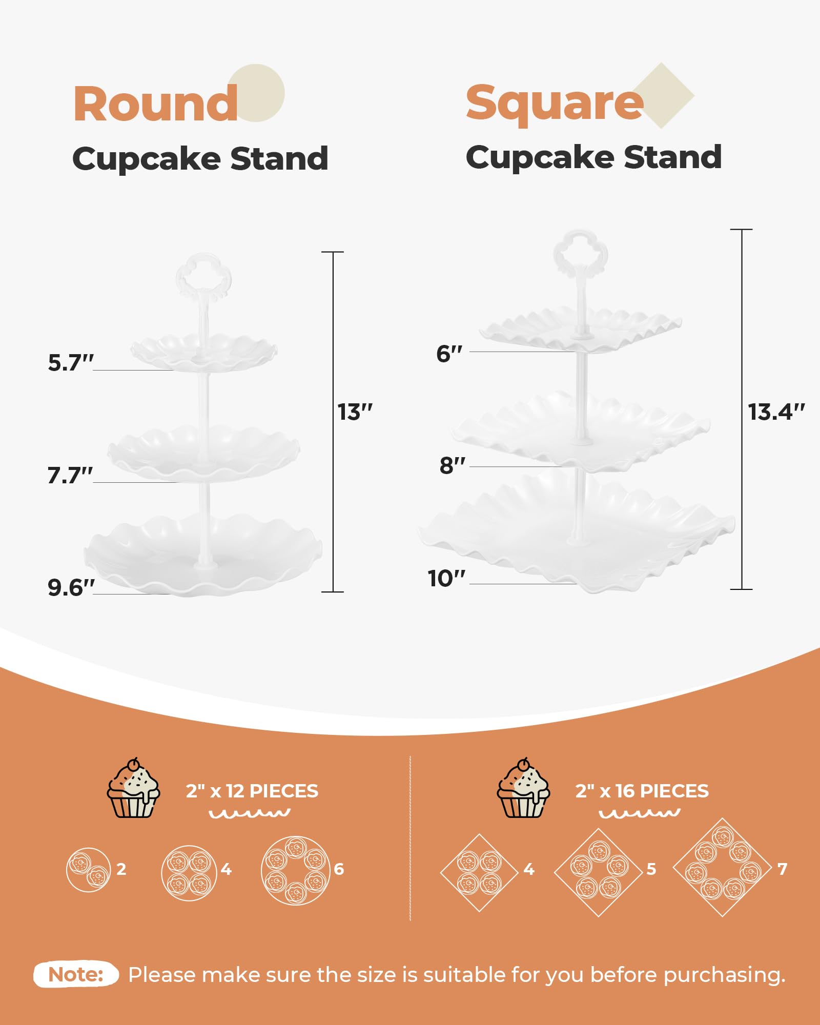Kootek 5pcs Cupcake Stand Dessert Table Display Set Serving Tray for Party