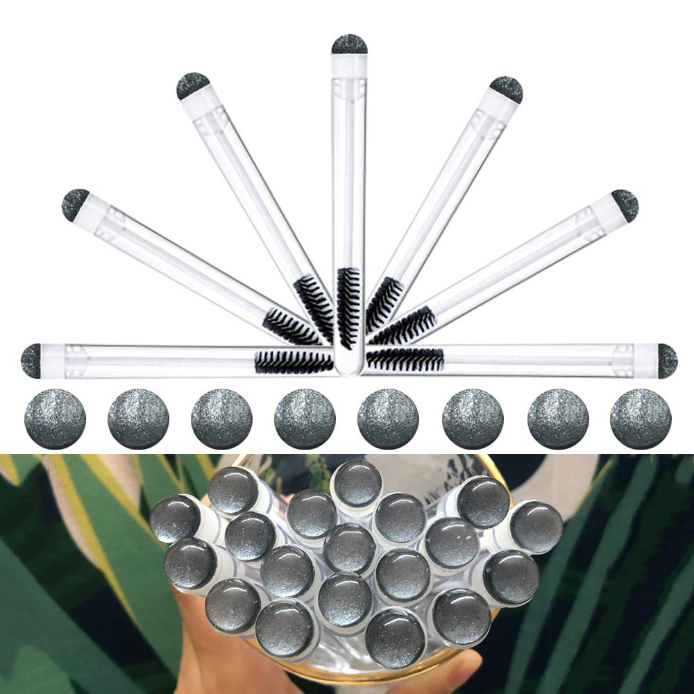 20 Pieces Disposable Mascara Brushes Eyelash Brush Lash Wand Diamond Mascara Wands with Tube Makeup Tool Lash Spoolies Sanitary Brushes Lash Extension Supplies (tube sky black 20)