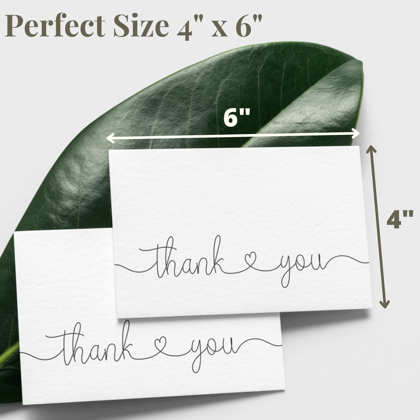 Thank You Cards with Kraft Envelopes and Stickers, Bulk Pack of 20, 4x6 Inch Professional Looking