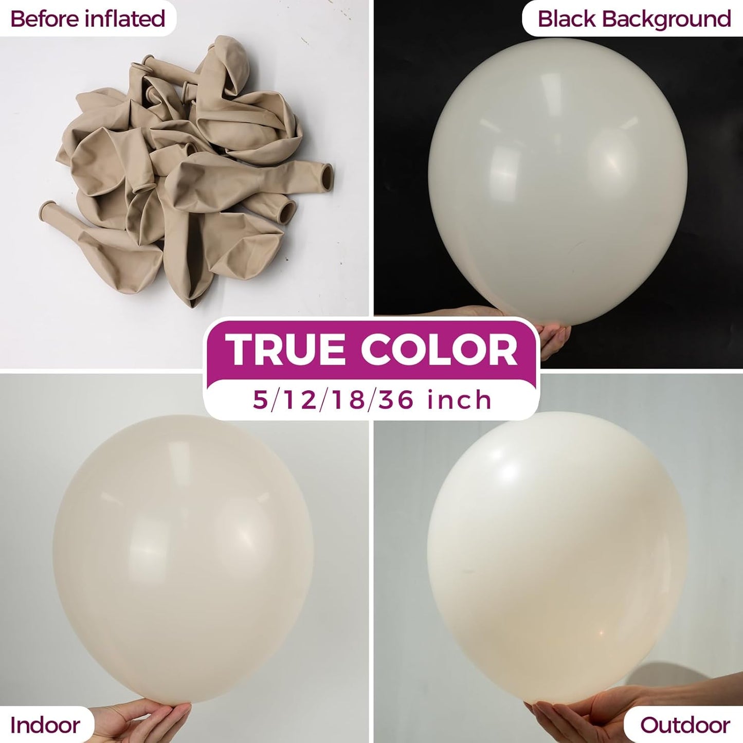 Bezente White Sand Latex Party Balloons - 100 Pack 12 inch Round Helium Sand White Balloons for Birthday Wedding Bridal Shower Gender Reveal Party Decoration
