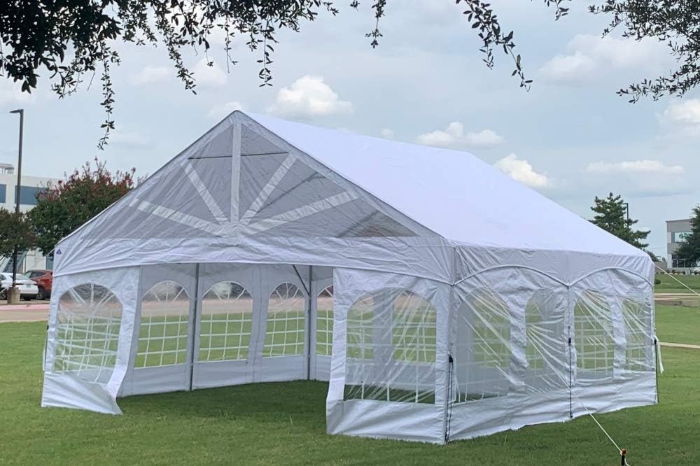 DELTA 20'x20' PVC Marquee Tents for Parties, Large Party Tent, Outdoor Wedding Tent, Heavy Duty Fire Retardant Waterproof Canopy, Carpas para Fiestas,Outdoor Event + 4 Storage Bags