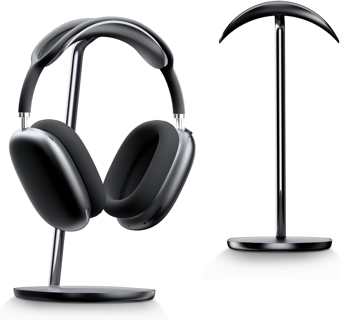 BENKS Desktop Headphone Stand Universal Headset Holder Hanger Mount with Protective Silicone Pad, Gaming Headset Accessories, Compatible with AirPods Max, Beats, Bose, Sony and so on(Black)