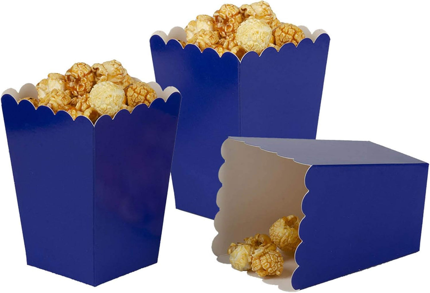AimtoHome Navy Blue Popcorn Boxes Mini Pack of 12, Paper Popcorn Container for Birthday Party, Graduation, Wedding, Carnival, Movie Night
