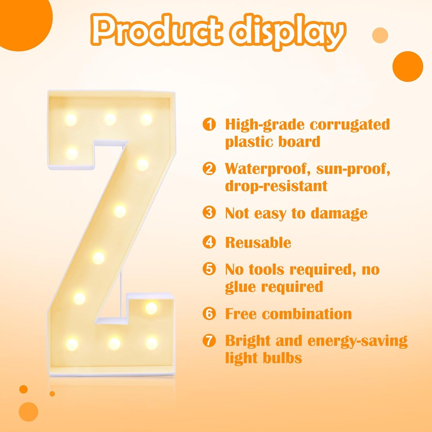 4ft Marquee for Letters Z, Large Light up Letters, Multifunctional Large Marquee for Letters 4 Feet Tall for Party Decorations, Letter Balloons, Wedding Decor, Proposal Decorations (Letters Z)