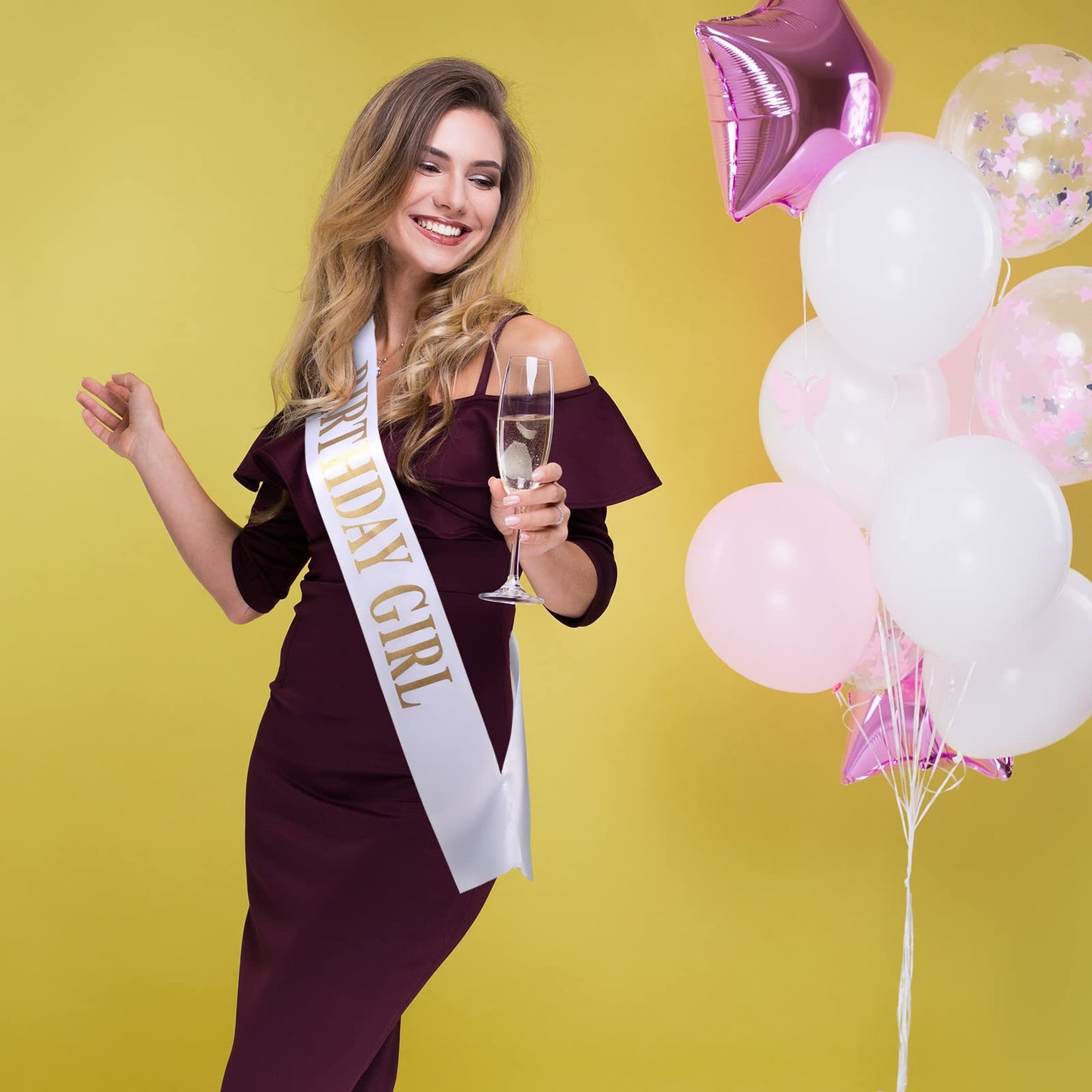 Weewooday 10 Pcs Birthday Squad Sash Set 9 Pink 1 White Birthday Group Sash Funny Party Decorations