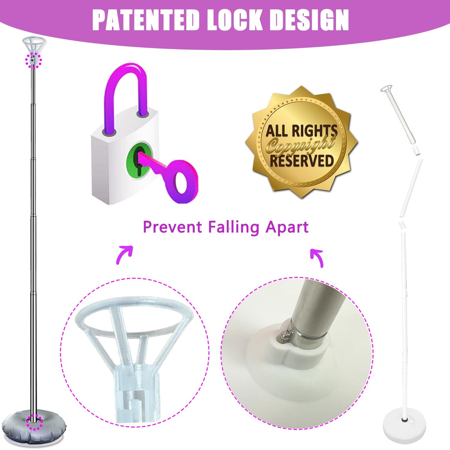 GIMCALO Balloon Column Stand Kit Set of 2, 7ft Height Adjustable Balloon Arch Kit, Metal Telescopic