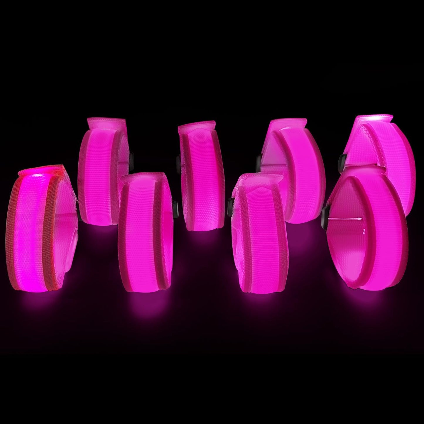 8 Pack LED Bracelets Light Up Wristbands,Glow Flashing Wristbands Glow in The Dark Party Supplies for Party, Festivals, Sports, Camping,Night Events (Pink)
