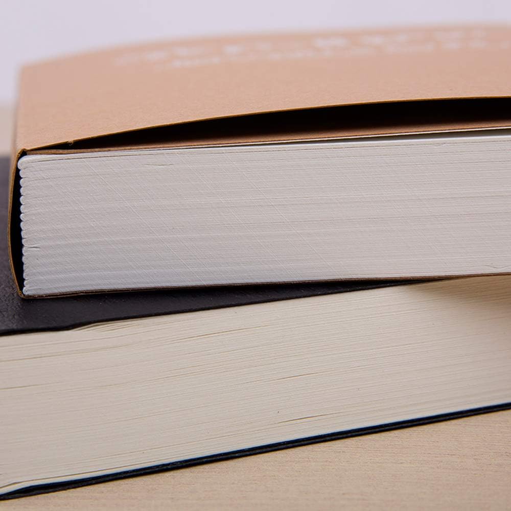 Kraft Cover Drawing Notebook & Sketchbook – Set of 2 Blank Plain Sketch Books – 125g Thick Paper A5 Size, 150x210mm Paper Ideal for Drawing & Sketching- 128 sheets/256 pages – 180 Degree Opening, 2pcs