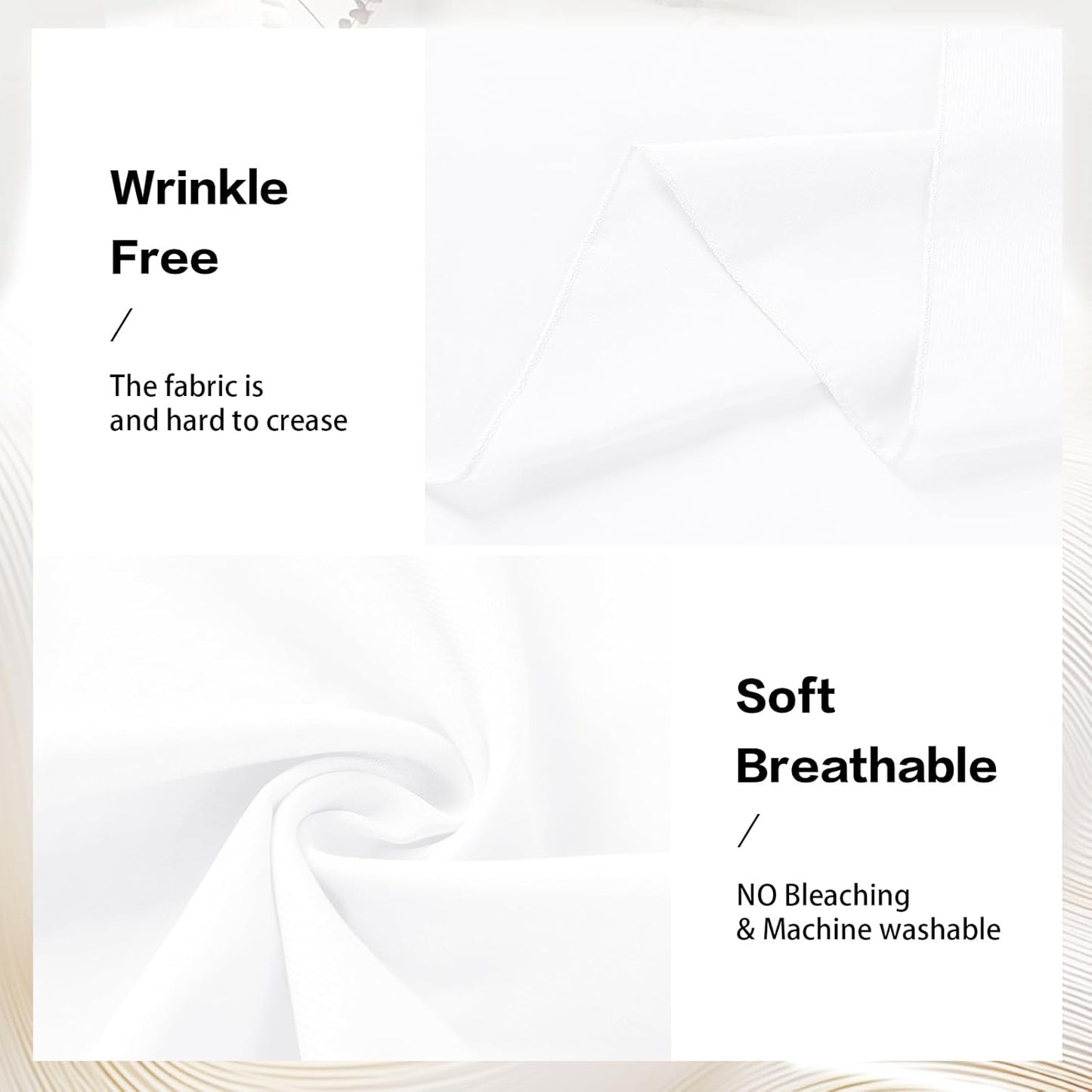 VOK White Wedding Arch Draping Fabric Chiffon Fabric, 29in x 18Ft 2 Panels Sheer Chiffon Outdoor Curtain for Wedding Ceremony Birthday Party Decoration (White,2 Panel)