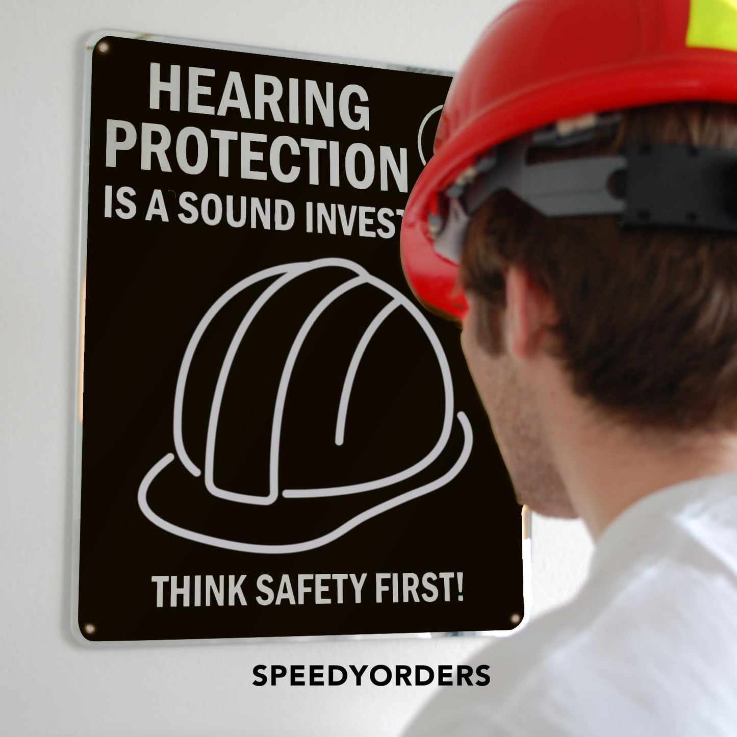 Custom Metal Signs, Personalized Aluminum, Customized Safety, Business Signs, Waterproof Outdoor, White Aluminum (Black & Yellow, 10x7 In)