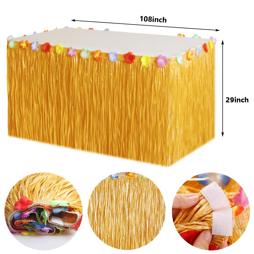 Tropical Luau Party Decorations Set Hawaiian Beach Theme Party Favors Luau Party Supplies with 9ft