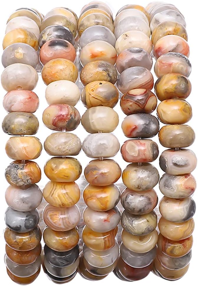 Natural Crazy Agate Stone Rondelle 5x8mm Loose Semi Gemstone Beads for Jewelry Making 38cm