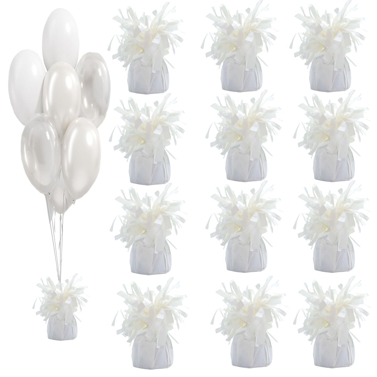 Moretreat Balloon Weights, 12 Pieces, Weight 0.36Lb (White 12Pcs)