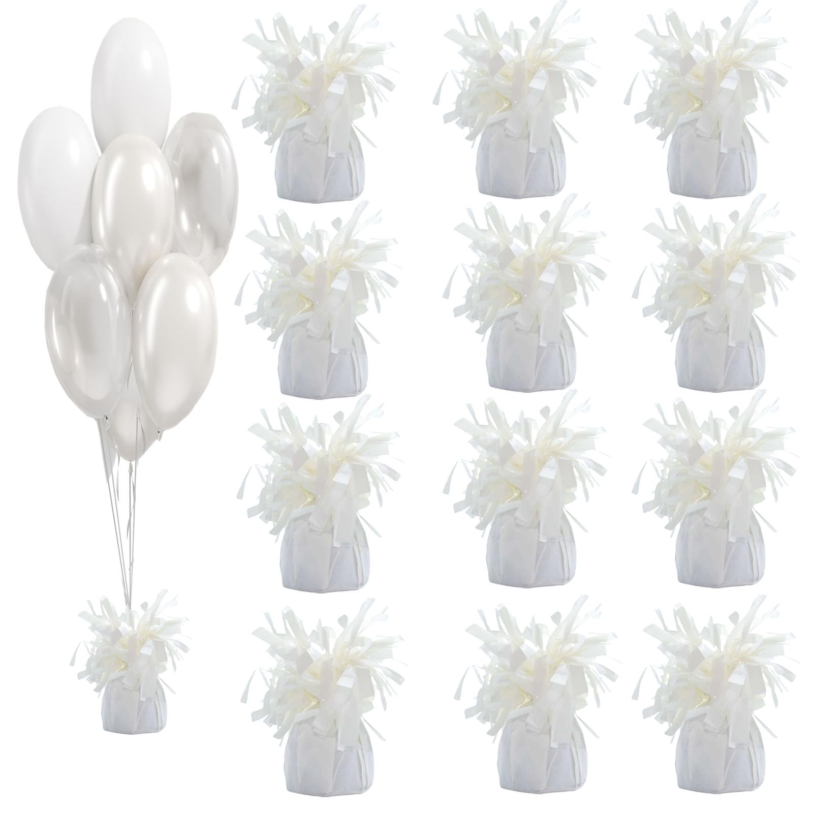 Moretreat Balloon Weights, 12 Pieces, Weight 0.36Lb (White 12Pcs)