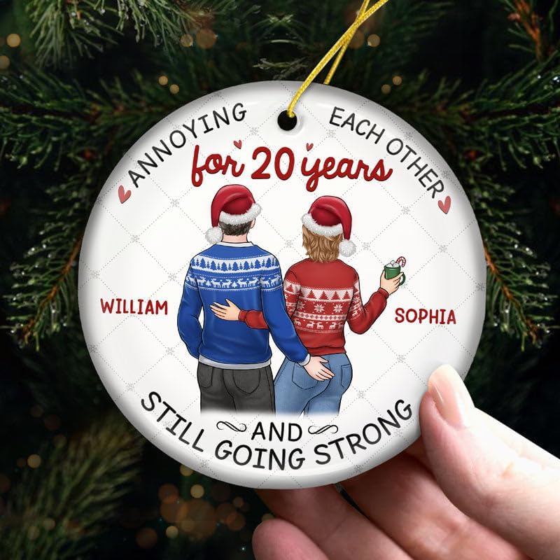 Pawfect House Congratulations to My Man Personalized Ceramic Christmas Ornaments, Christmas Anniversary Wedding Gifts for Couples, Husband, Wife, Xmas Decorations, Hanging Decor, Housewarming Gifts