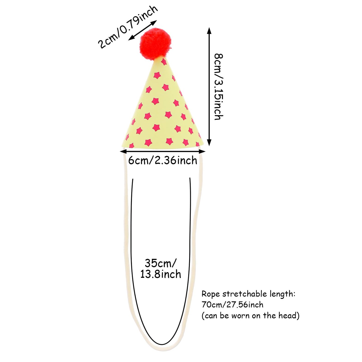 Tucnoeu 10pcs Colorful Mini Party Hats, Cute Party Hats for Stuffed Animals with Pom Poms for