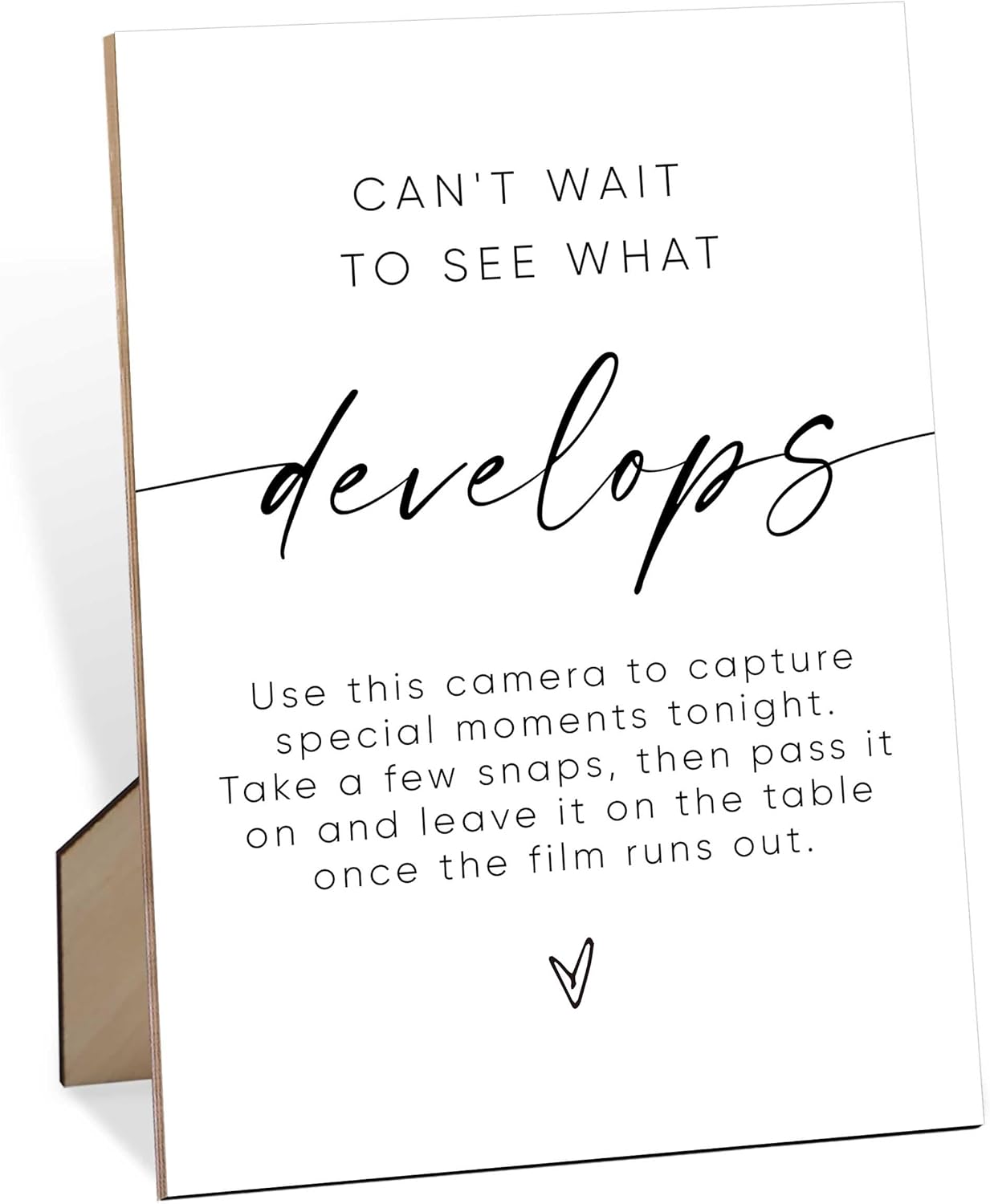 Wooden Sign Wedding Decoration, 8" x 11" Modern Tabletop Mount, Love Theme, Light Color