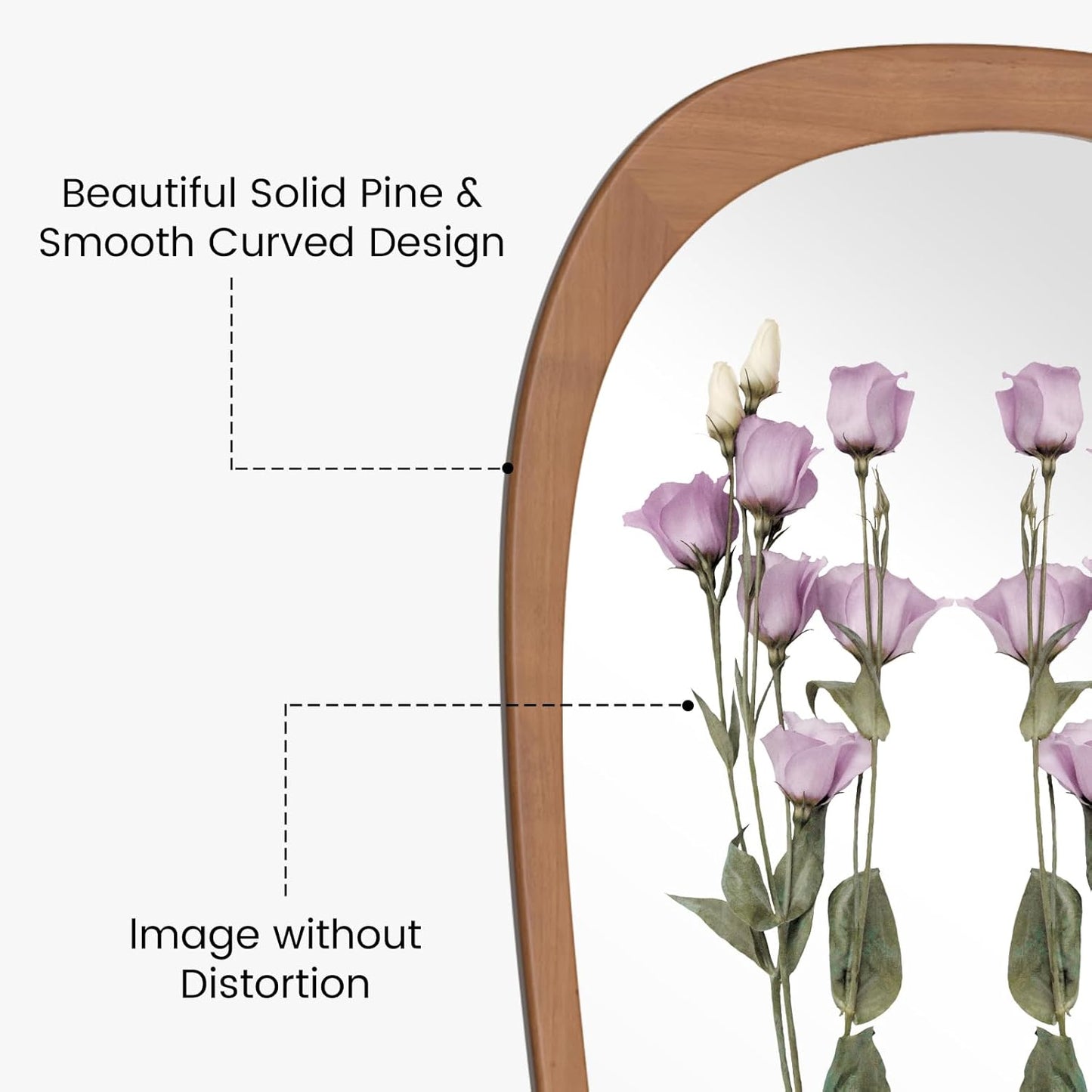 WallBeyond Asymmetrical Mirror, Irregular Mirror Full Length, Boho Wall Mirrors Decorative for Bedroom Living Room Entryway Hall, Mid Century Modern Decor 60" H x 22" W