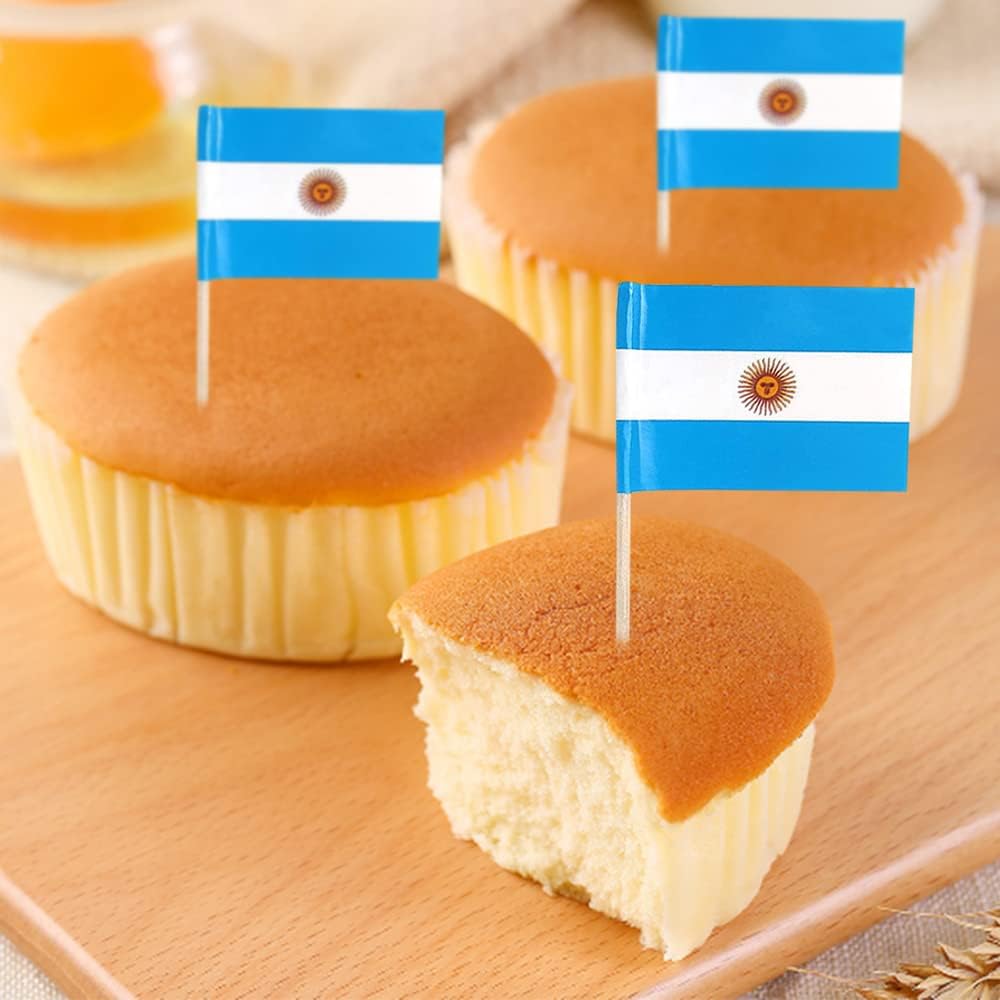 Argentina Flag Argentine Flag, Small Mini Argentina Toothpick Flags for Food, Cupcakes, Cocktails, Appetizers, Bar Party Decorations