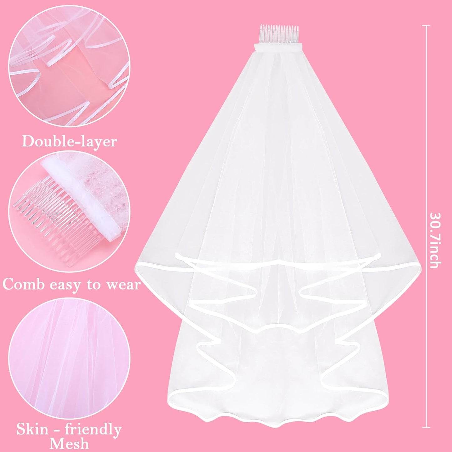 Canitor Veil Set Bachelorette Party Favors Accessories Bridal Shower Favors Gifts For Bride