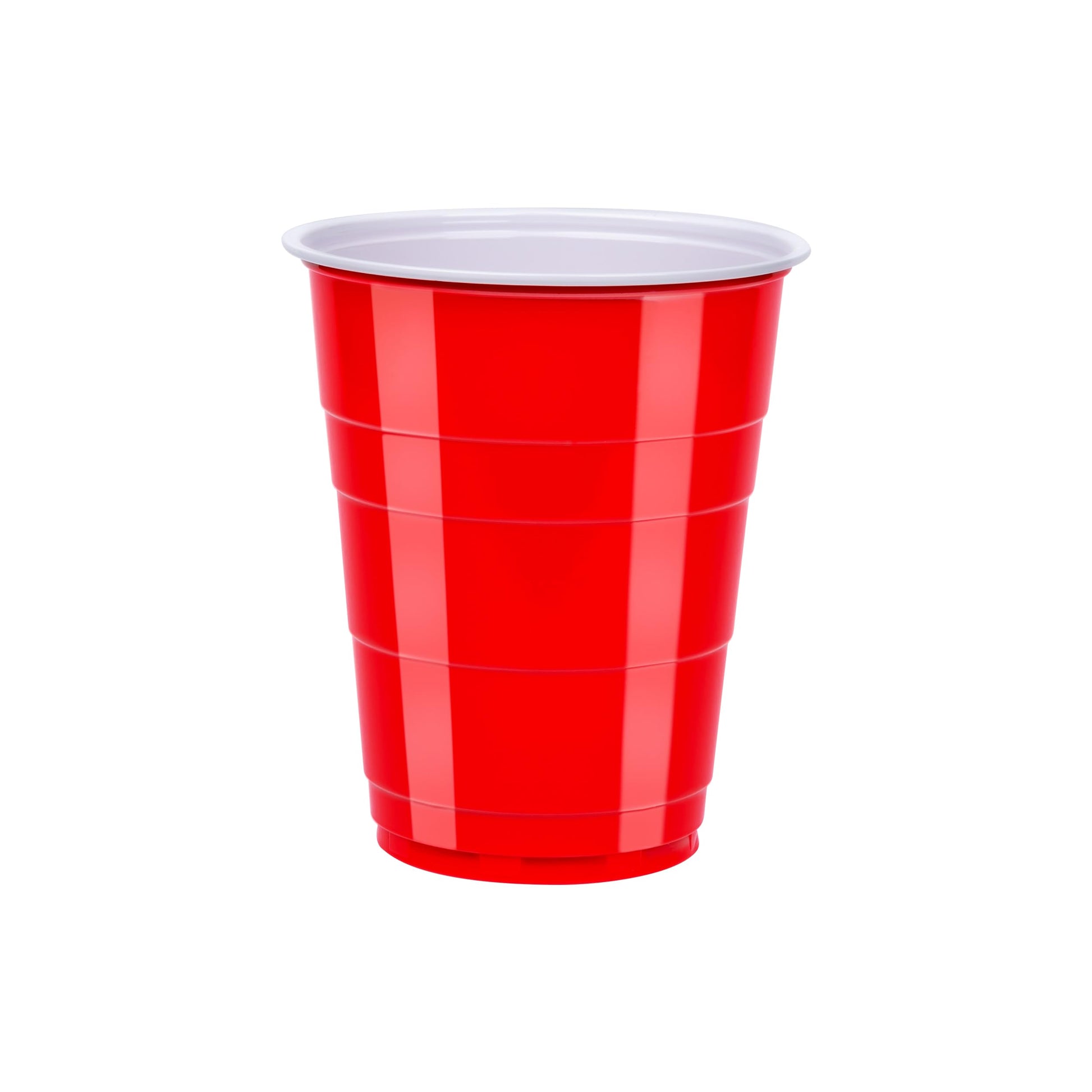 Amazon Basics Disposable Plastic Party Cups, Red, 18oz, 120 Count, Large Pack, Packaging May Vary