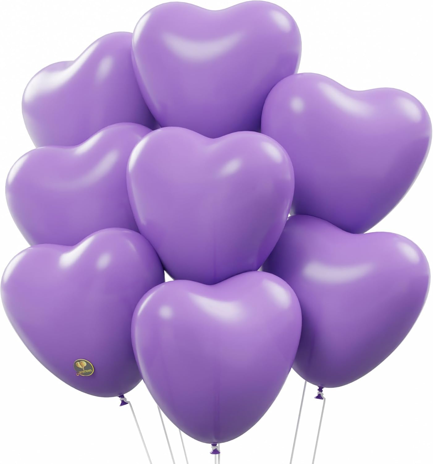 AFTERLOON® Biodegradable Balloons 24 pcs Purple 10 Inch Heart Shaped, Thickened Extra Strong Natural Latex Helium Float, Proposal Marriage Love Baby Shower Gender Reveal Wedding Bridal Corazones