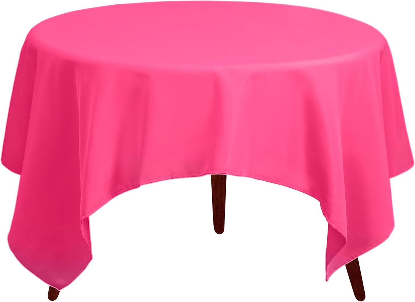 Gee Di Moda Square Tablecloth - 85 x 85 Inch Fuchsia Table Cloth for Large Square or Round Tables - Heavy Duty Washable Fabric - for Buffet Table, Holiday Party, Dinner, Wedding & Baby Shower