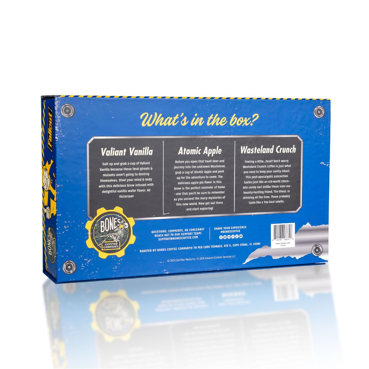 Bones Coffee Company Fallout Collector's Box Flavored Coffee, Low Acid Medium Roast Arabica Beans Coffee Gifts, Fallout Series Inspired, For Auto Drip and French Press,12 oz Pack of 3 Ground