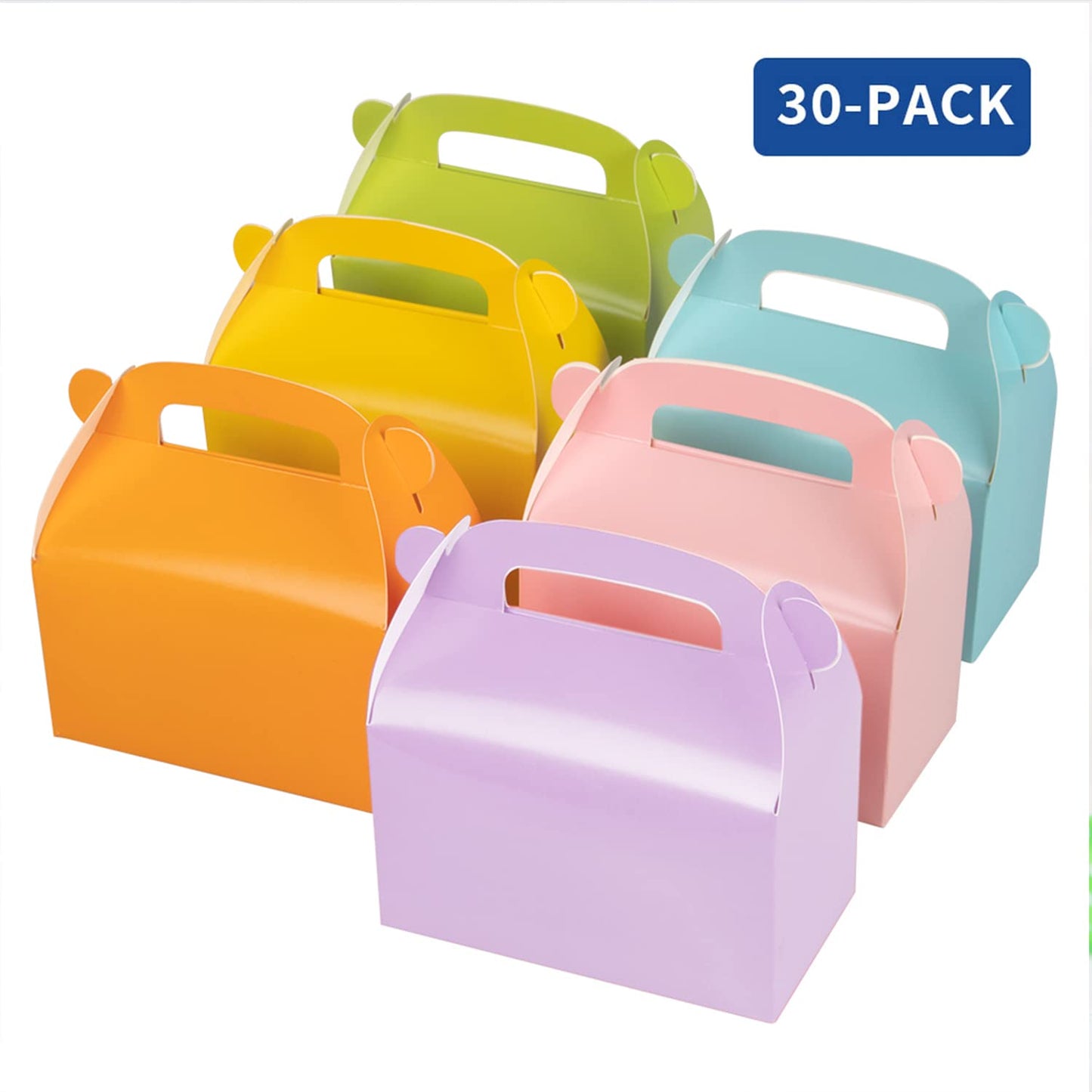 Oletx 30-Pack Colorful Party Favor Treat Boxes Goodie Gable Paper Box