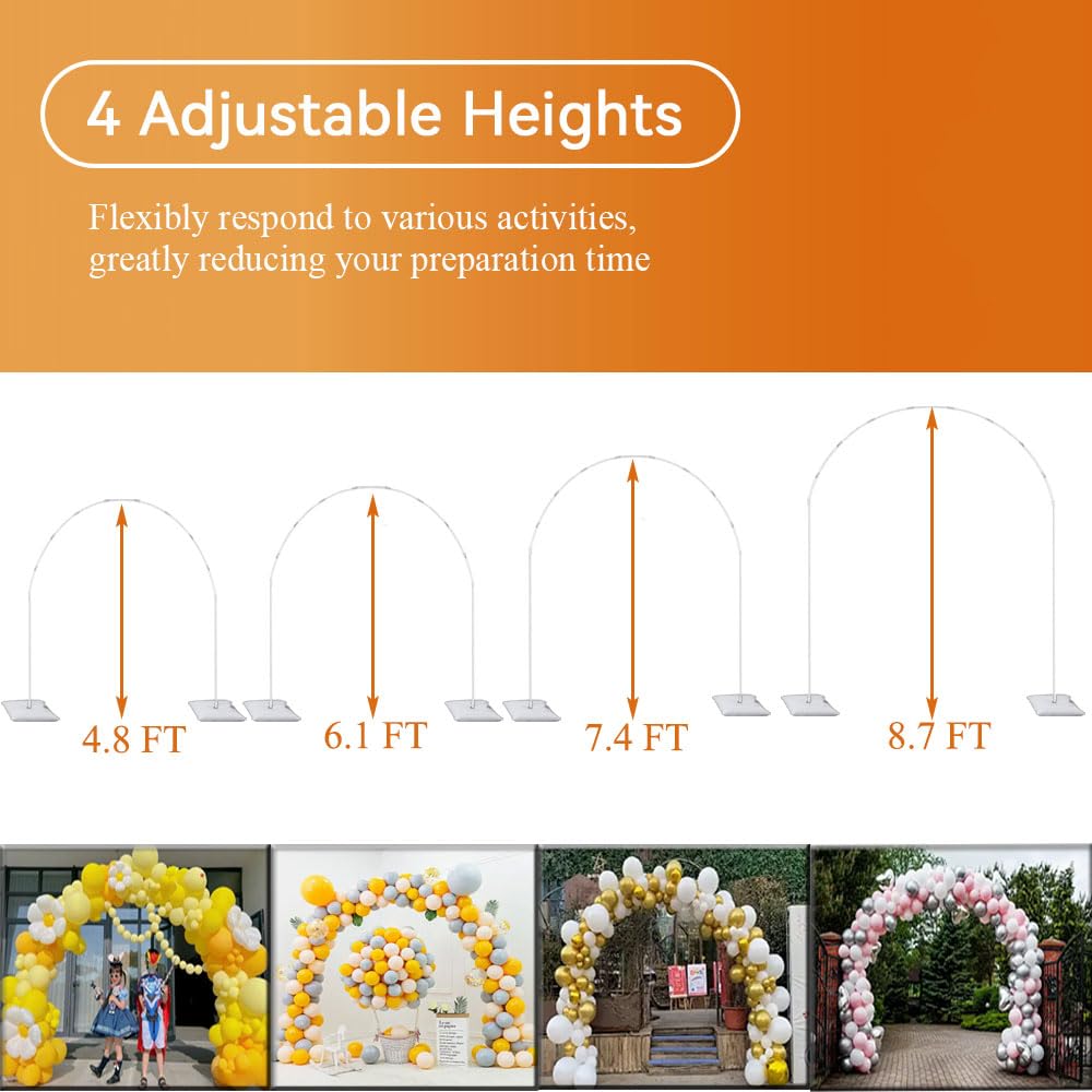 GIMCALO Balloon Arch Stand Kit, 2IN1 Metal Balloon Column Arch with Weighted Water Bag for