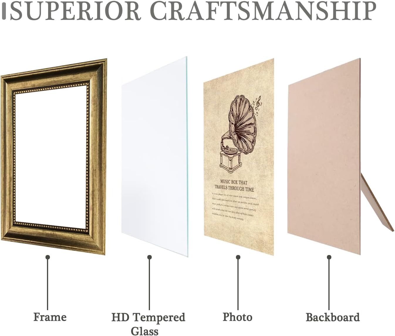 4x6 Picture Frame with Real Glass, 4 set Ornate Vintage Picture Frames for Wall or Tabletop Display, Gold 4 x 6 Frame for Wall home best gift