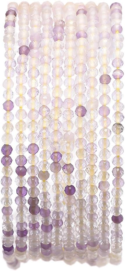Faceted Natural Purple Fluorite Stone Round Loose Semi Gemstone Beads for Jewelry Making 2-2.5mm 38cm